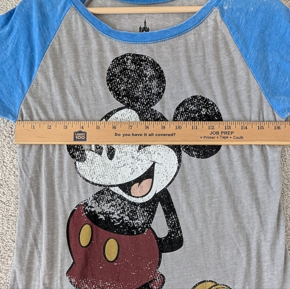 Mickey Mouse Raglan Baseball TShirt Ladies Size Large Disney World Lightweight - Picture 6 of 7